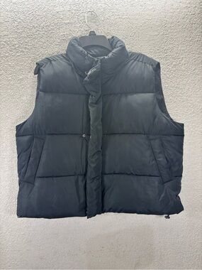 BDG Black Quilted Puffer Vest for Men